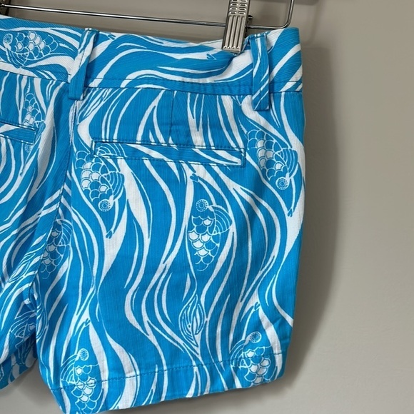 Lilly Pulitzer Callahan Short Resort White Joe Fish Blue Shorts Sz 0 - Picture 9 of 14
